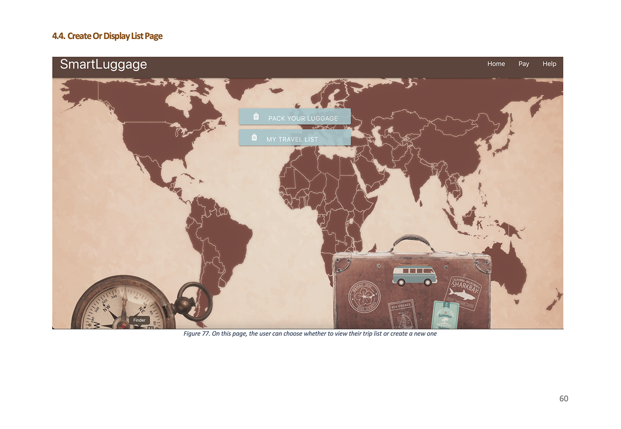 Create
                            or Display Luggage Page