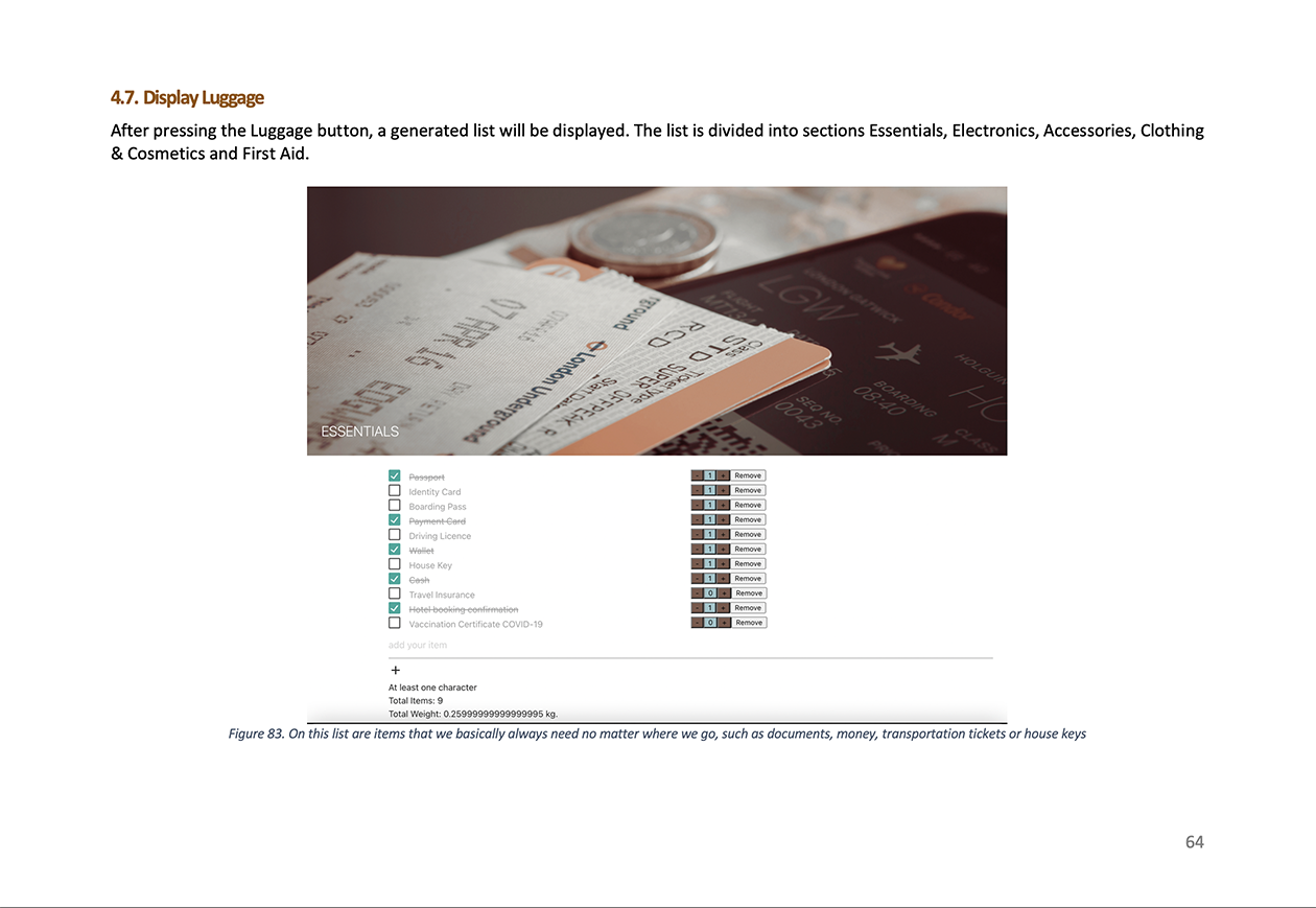 Display
                            Luggage Essential List